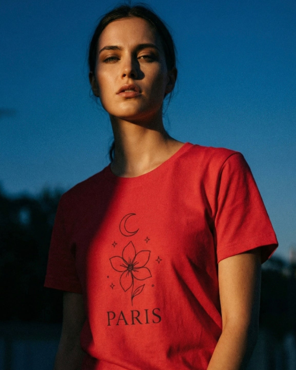 T-shirt Paris - Design Line Art Emblématique | Noir Marais - Coton Biologique