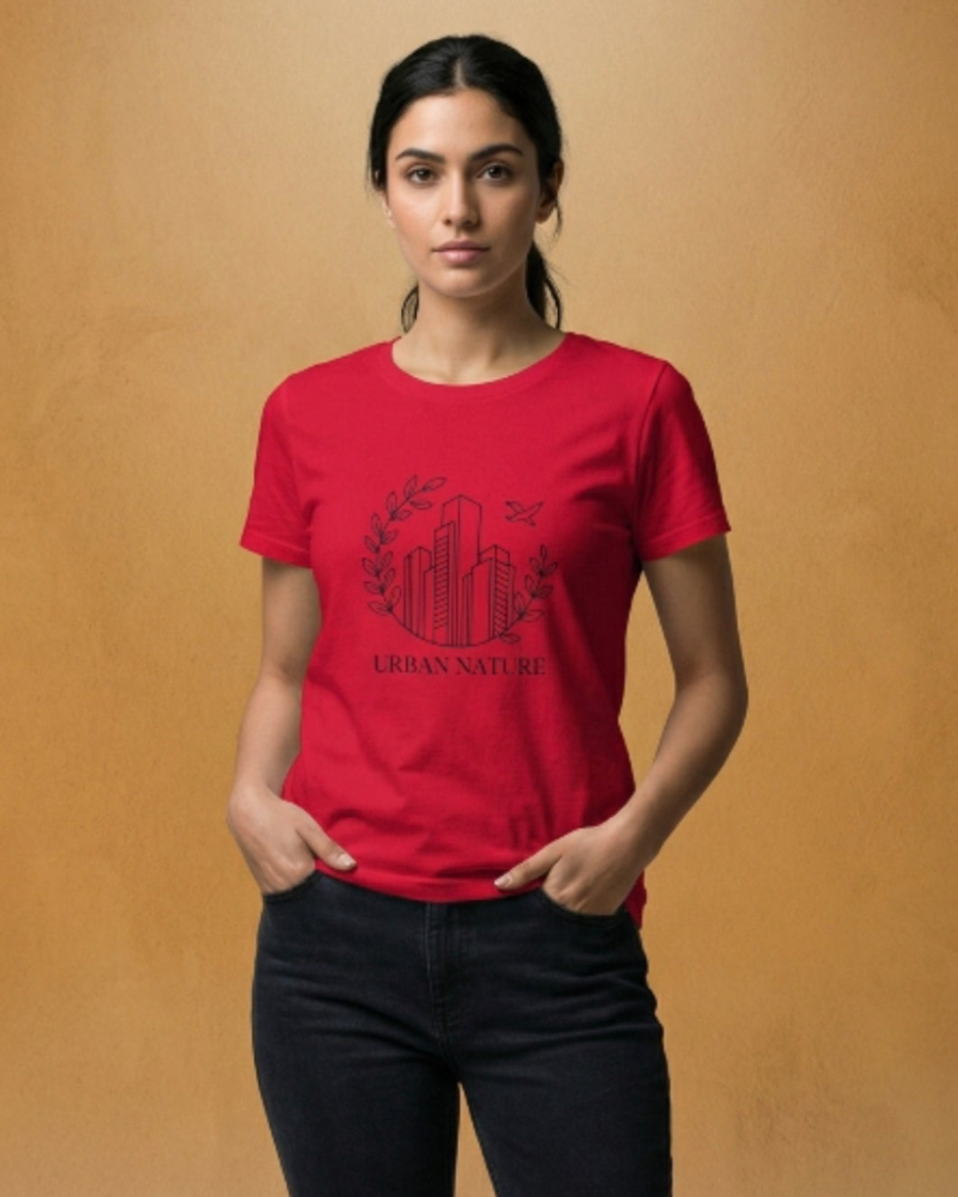 T-shirt Urban Nature - Design Line Art Exclusif | Noir Intense - Coton Biologique