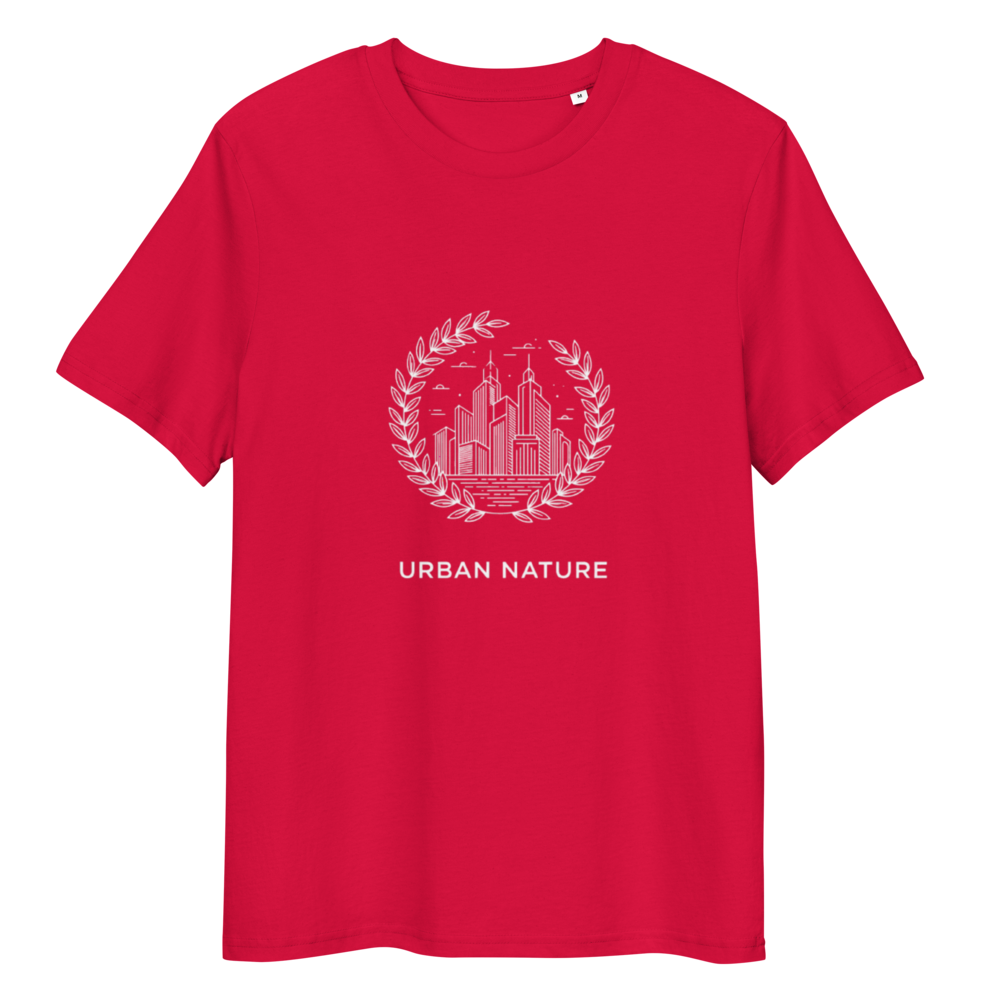 T-shirt Urban Nature Line Art - Coton Bio Écologique | Blanc Naturel